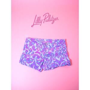 💜 Lilly Pulitzer Adie Shorts – Amethyst Flamingo Beach Bathers – Size 2 – EUC💜